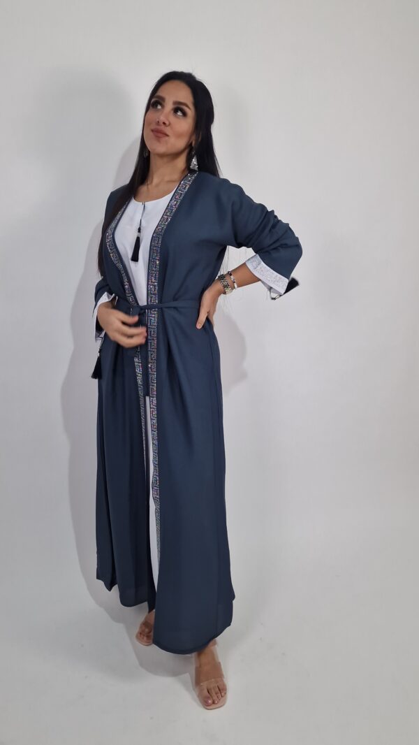 Blue&White Zoom nida Abaya - Image 6