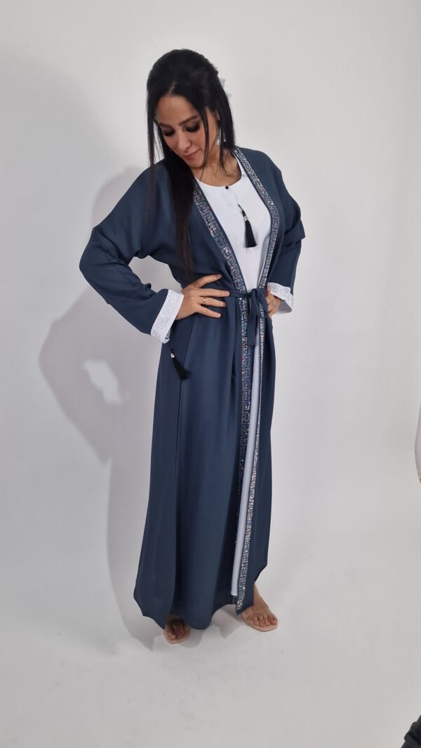 Blue&White Zoom nida Abaya - Image 5