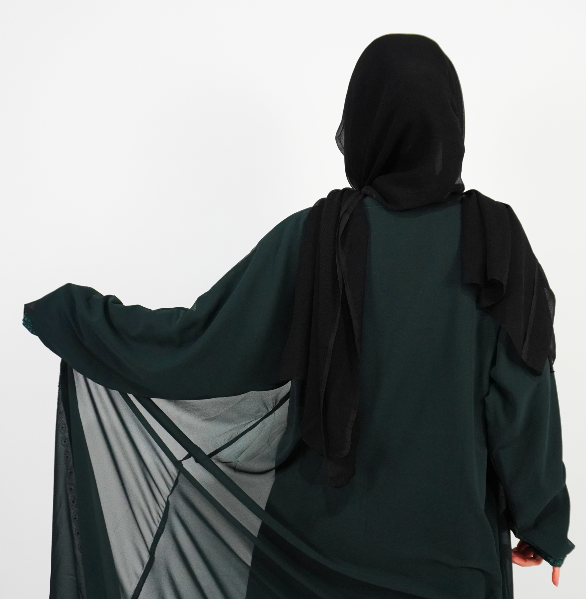 Chiffon shrug Abaya - Image 3