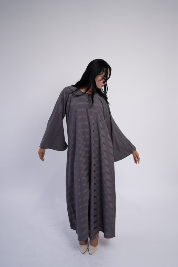 Lina Twilight Striped Abaya - Image 2