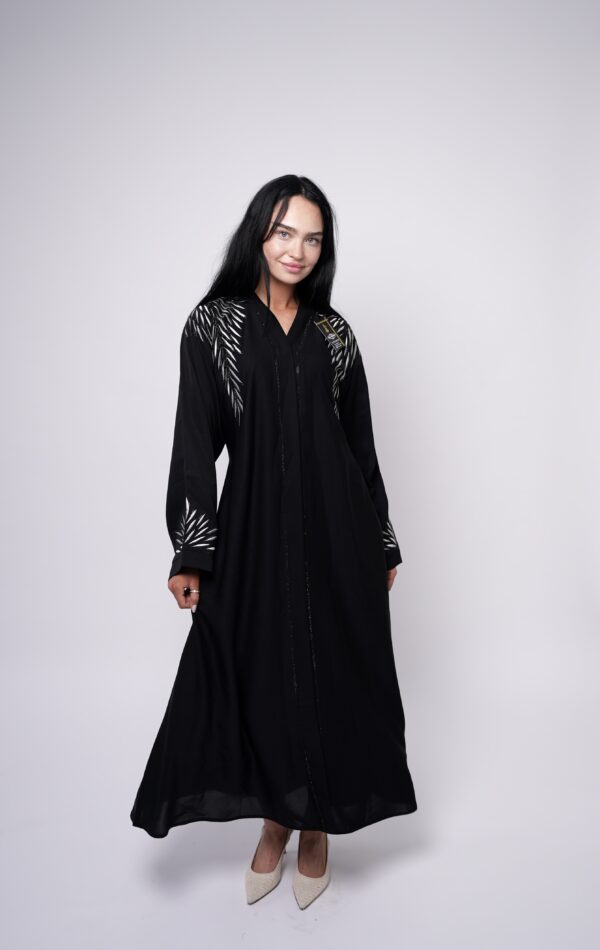 Noir Élan – Black Embroidered Abaya - Image 6