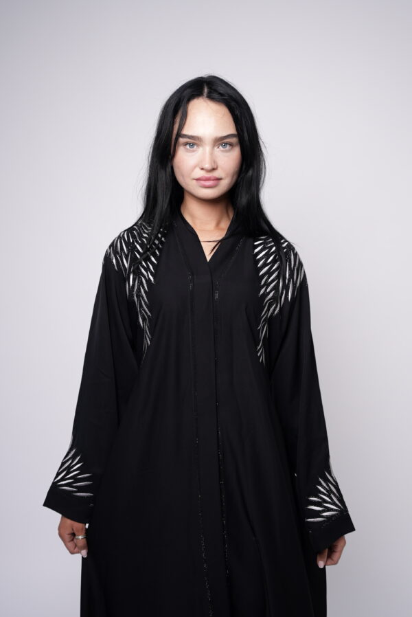 Noir Élan – Black Embroidered Abaya - Image 7