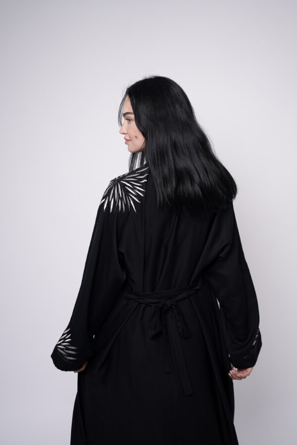 Noir Élan – Black Embroidered Abaya - Image 8