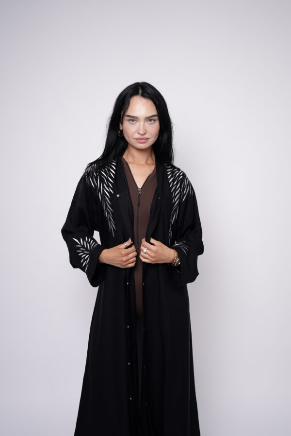 Noir Élan – Black Embroidered Abaya - Image 5