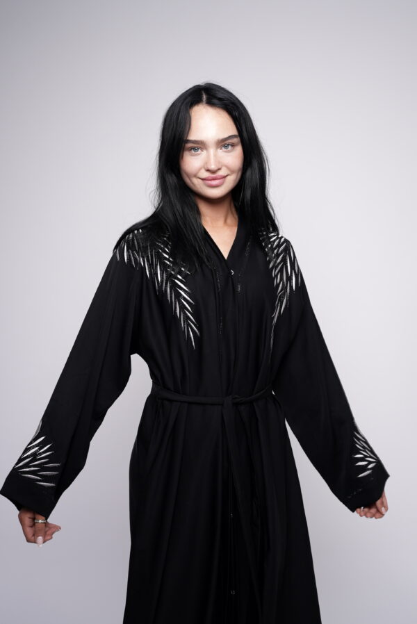 Noir Élan – Black Embroidered Abaya - Image 3