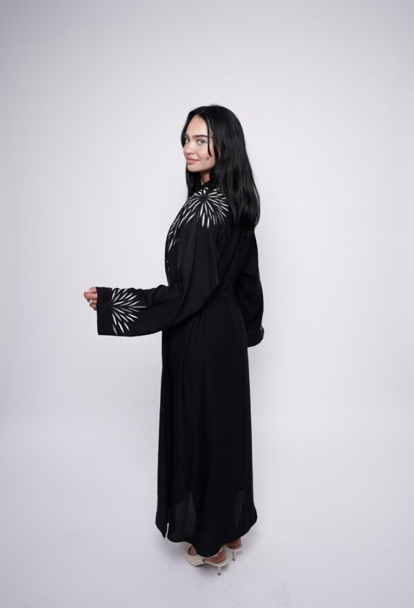 Noir Élan – Black Embroidered Abaya - Image 2