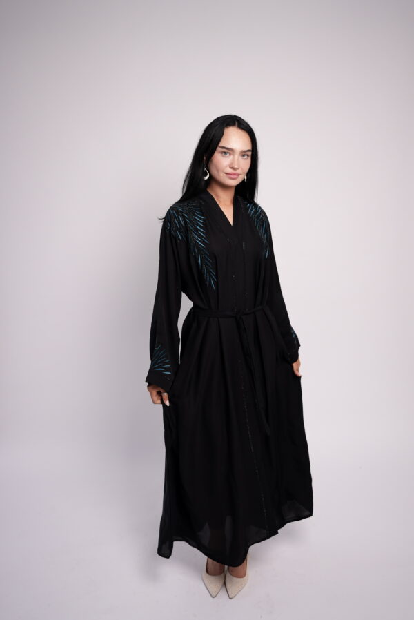 Noir Élan – Black Embroidered Abaya - Image 8