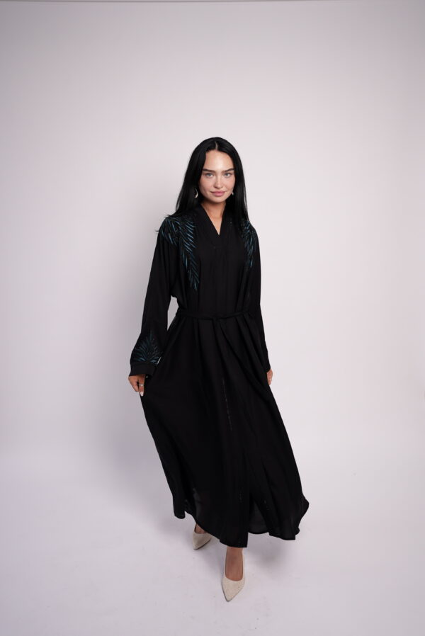 Noir Élan – Black Embroidered Abaya - Image 9