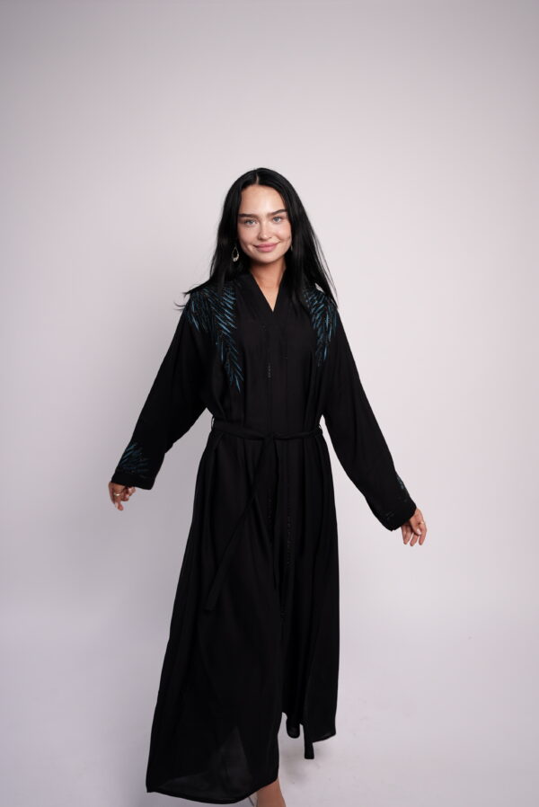 Noir Élan – Black Embroidered Abaya - Image 7