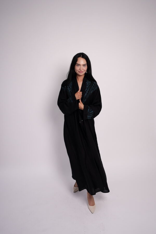 Noir Élan – Black Embroidered Abaya - Image 4