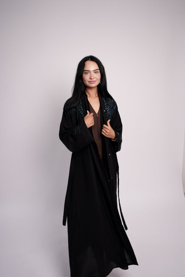 Noir Élan – Black Embroidered Abaya - Image 3