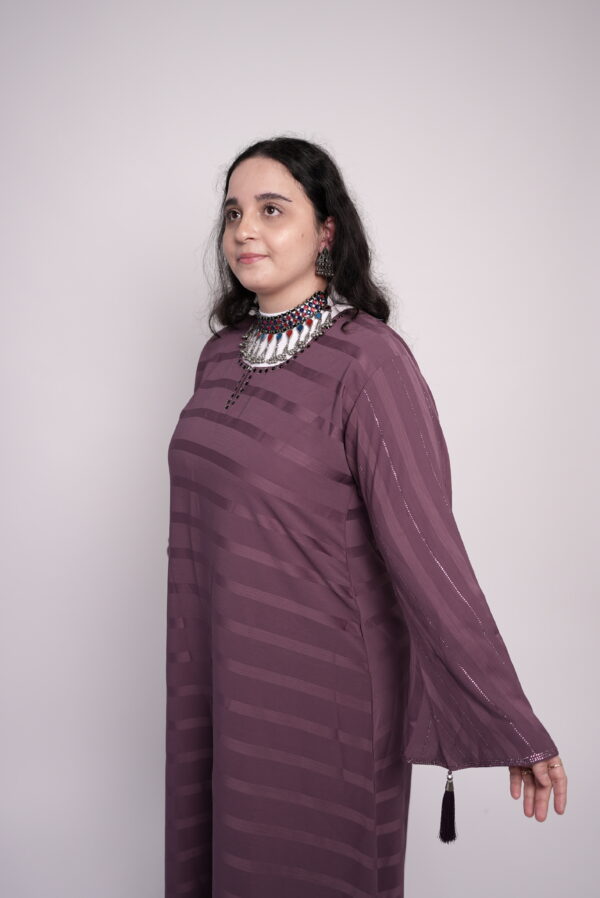 Lina Twilight Striped Abaya - Image 4
