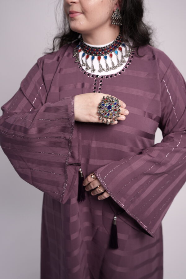 Lina Twilight Striped Abaya - Image 6