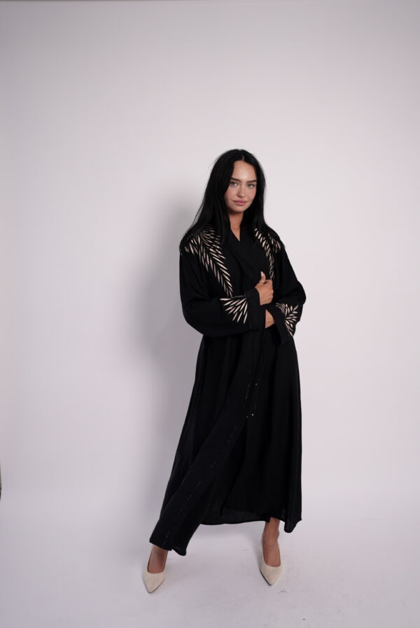 Noir Élan – Black Embroidered Abaya - Image 5
