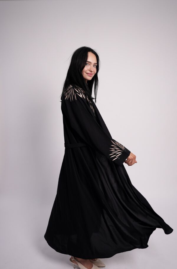 Noir Élan – Black Embroidered Abaya - Image 6