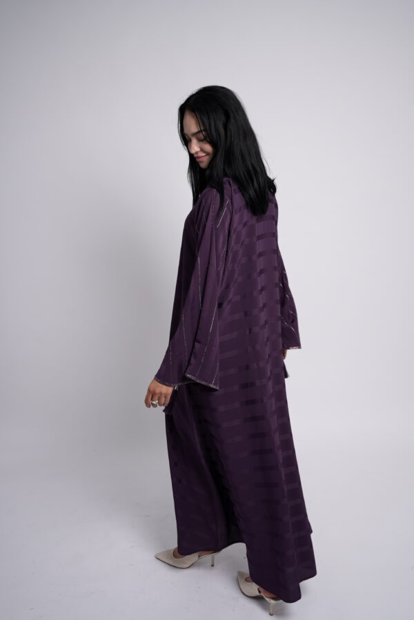 Lina Twilight Striped Abaya - Image 4