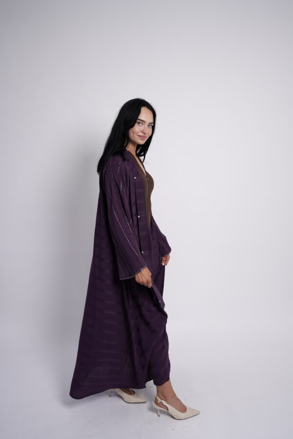 Lina Twilight Striped Abaya - Image 6