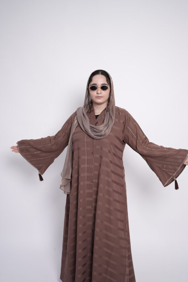 Lina Twilight Striped Abaya - Image 2