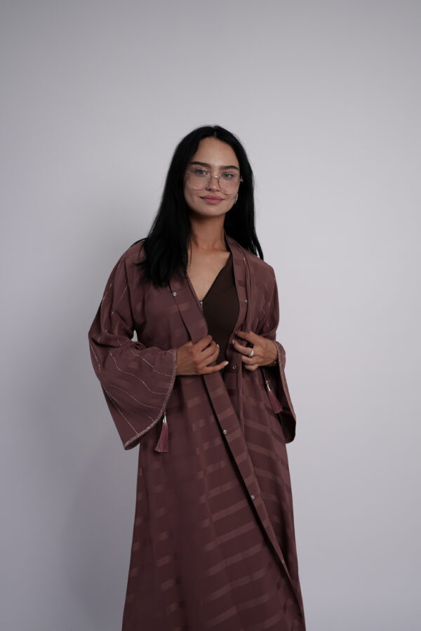 Lina Twilight Striped Abaya - Image 7