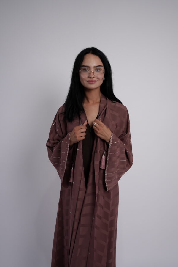 Lina Twilight Striped Abaya - Image 8