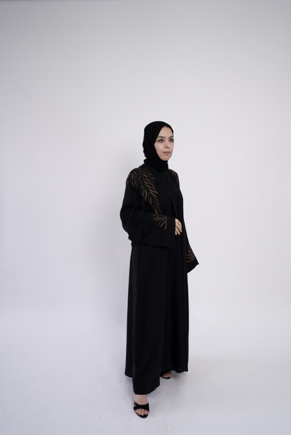 Noir Élan – Black Embroidered Abaya - Image 2