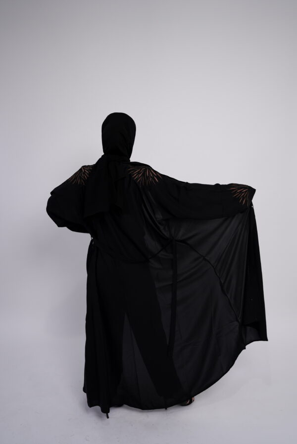 Noir Élan – Black Embroidered Abaya - Image 3